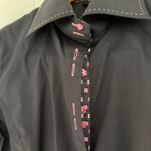 Jared Lang Spread Collar Slim Fit Shirt Gray Sz 4 - Picture 4 of 5